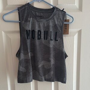NOBULL Charcoal Camo Crop Muscle Tee